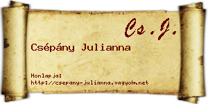 Csépány Julianna névjegykártya