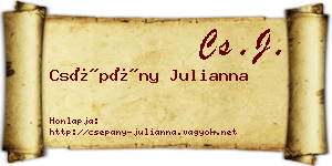Csépány Julianna névjegykártya